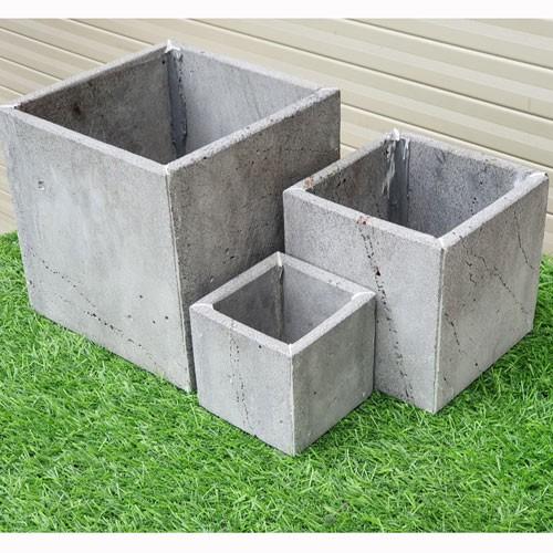 3 Chậu cây cảnh đá ong xám V20x20, V15x15, V10x10 cm
