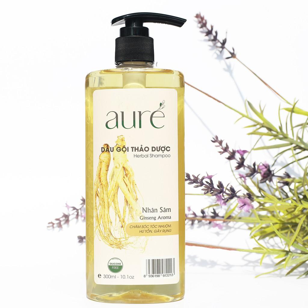 AURÉ, Dầu gội thảo dược, Nhân sâm, Chai 300ml, Chăm sóc tóc nhuộm, Giảm hư tổn, gãy rụng