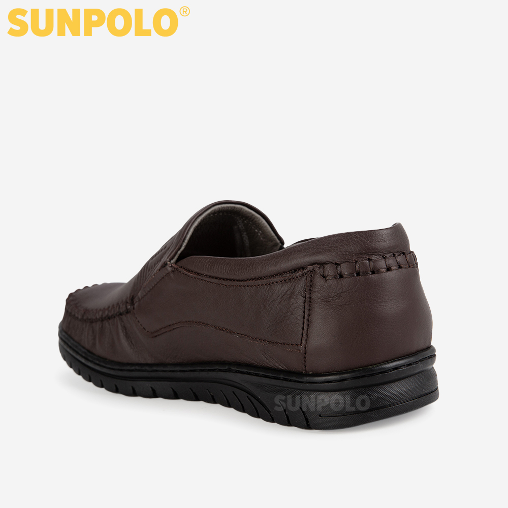 Giày Mọi Nam Da Bò SUNPOLO SU3028D - Đen