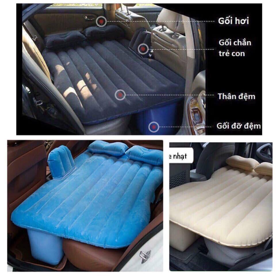 Giường đệm hơi ô tô 5 chỗ cao cấp kèm bơm điện, 2 gối, phụ kiện đi kèm chân rời
