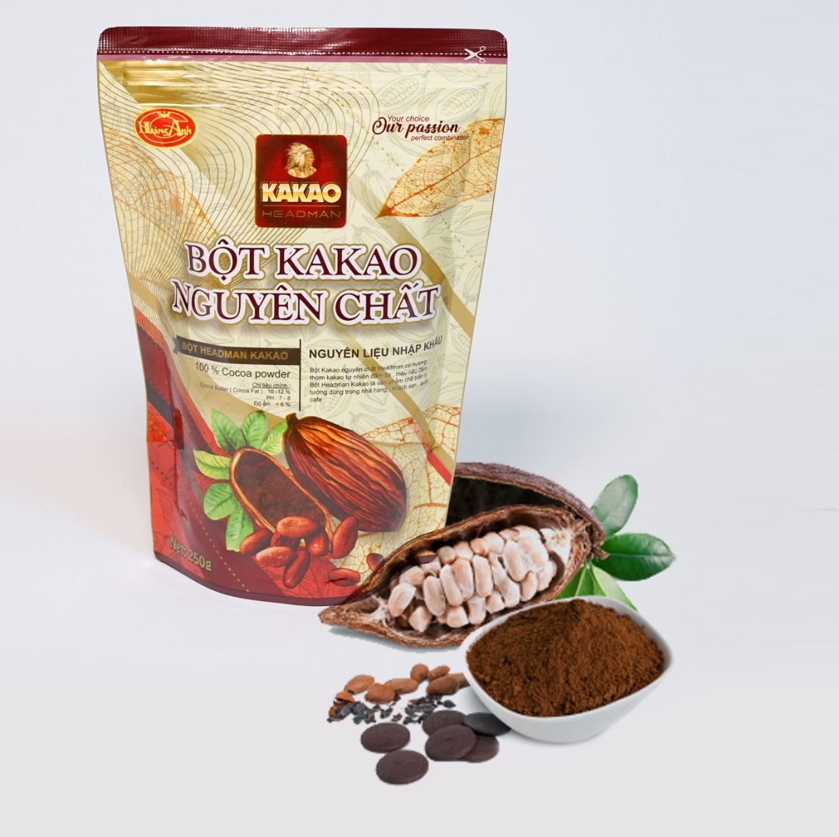 Cacao Nguyên chất Headman (250gr)