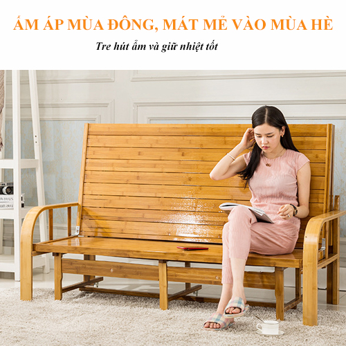 [FREESHIP + VOUCHER] Giường Sofa Tre, Ghế Sofa Tre 2 Trong 1 Gấp Gọn Nguyên Liệu 100% Tre Già Tự Nhiên Chọn Lọc An Toàn Thân Thiện