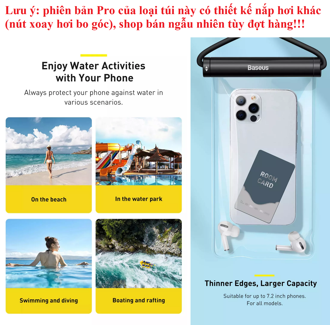 Túi chống nước cho điên thoại nắp trượt hình trụ mới Baseus Slip Cover -Hàng chính hãng