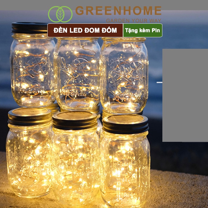 Đèn Led đom đóm Fairy Lights, 1 mét, 3 chế độ sáng, tặng kèm pin, tiện lợi, chịu nước, không hao điện |Greenhome