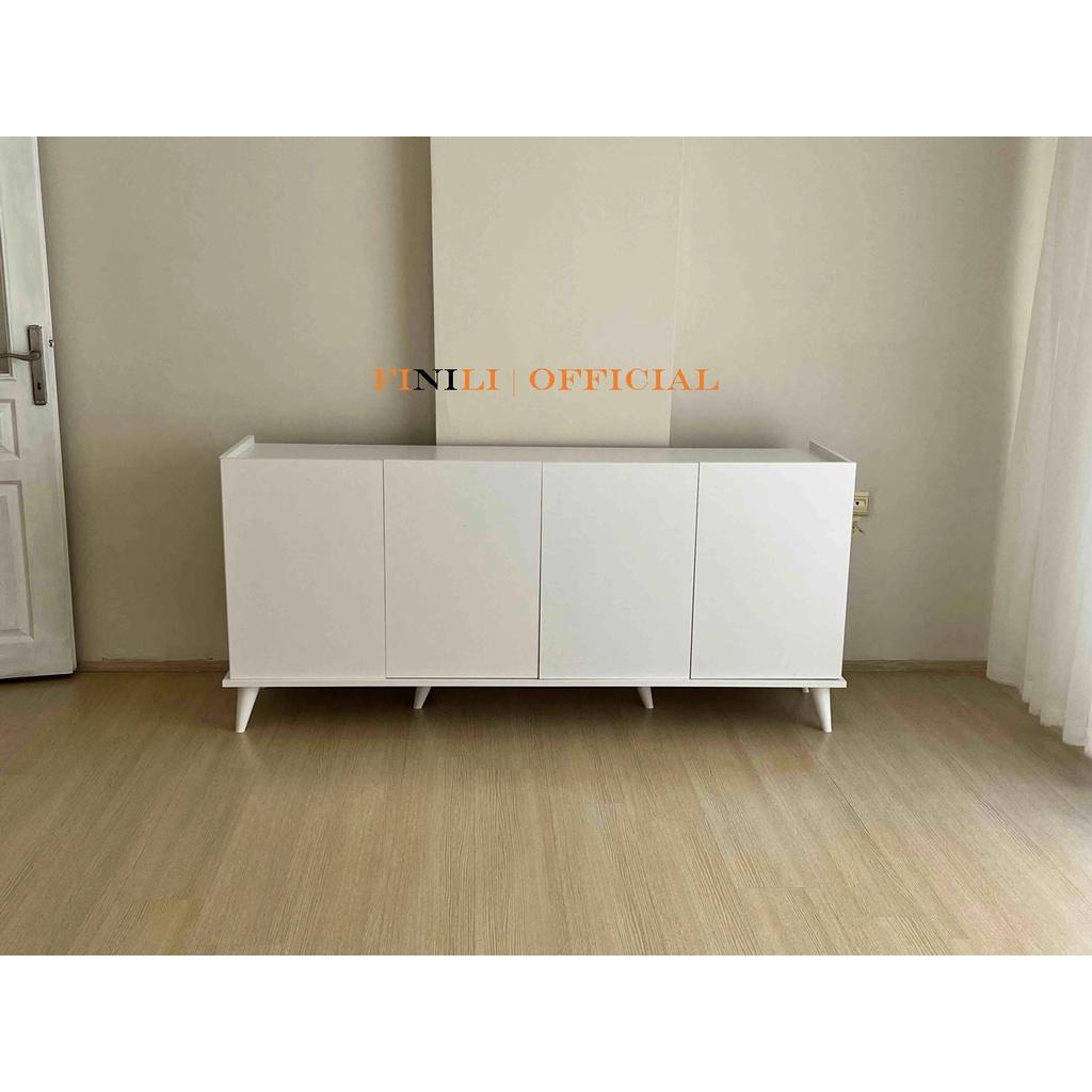 Tủ bếp đựng chén đĩa FINILI đa năng đựng đồ nhà bếp 4 cánh mở màu trắng FNL0201