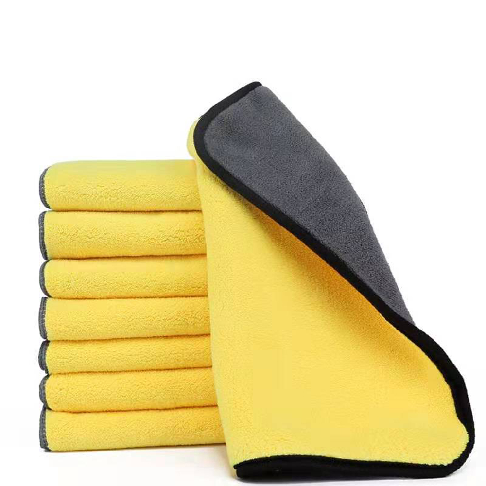 Khăn lau microfiber vàng xám, siêu thấm, không để lại bụi vải HÀNG CHÍNH HÃNG bamarau