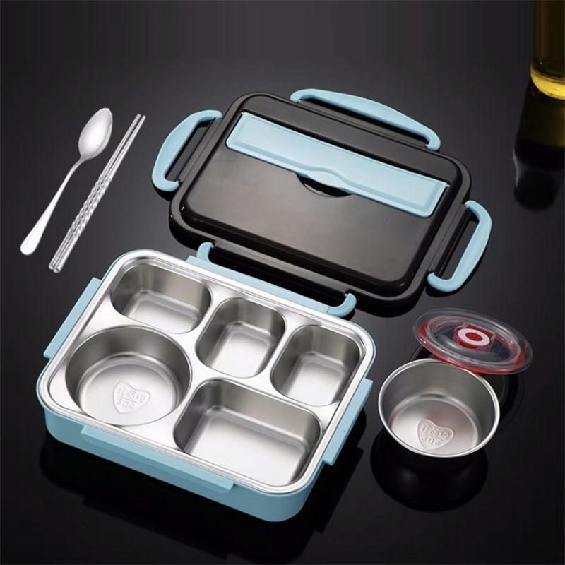 Hộp Cơm Inox Giữ Nhiệt 5 Ngăn - Kèm Túi Giữ Nhiệt
