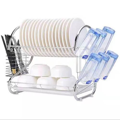 Kệ, Chạn Úp Bát Đĩa Inox 2 Tầng