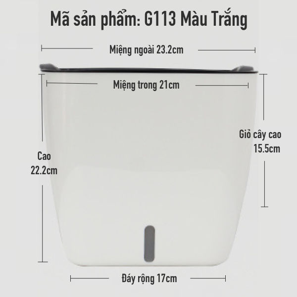 Chậu trồng cây G113. Chậu trồng cây thông minh tự dưỡng, có chức năng tự tưới nước cho cây
