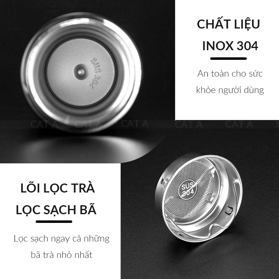 BÌNH GIỮ NHIỆT CAO CẤP CÁT Á  500ML CÓ ĐÈN LED HIỂN THỊ NHIỆT ĐỘ - Sang trọng, tiện lợi, giữ nhiệt 12 giờ