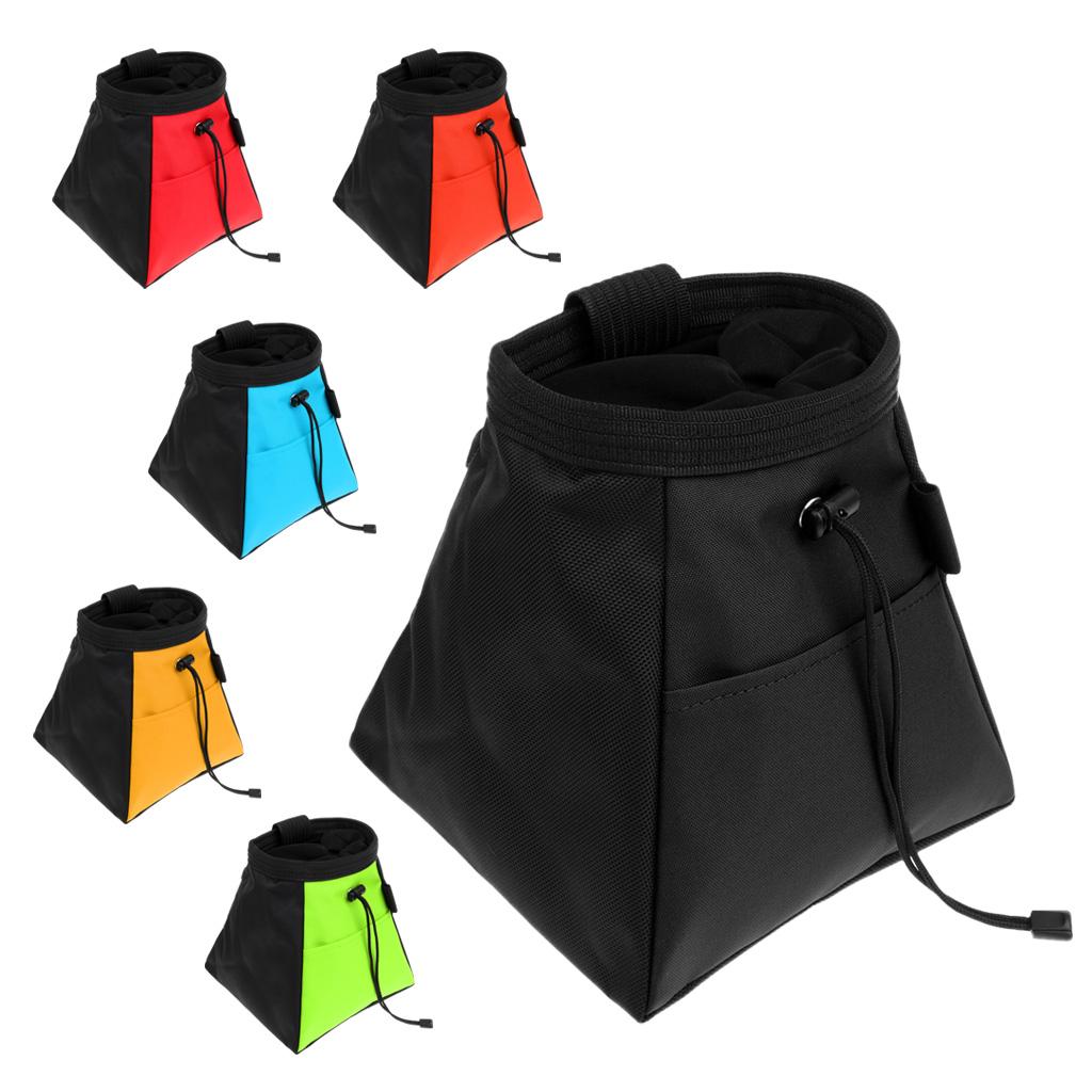 Rock Climbing Bouldering Weightlifting Chalk Storage Bag Bucket Pouch Black