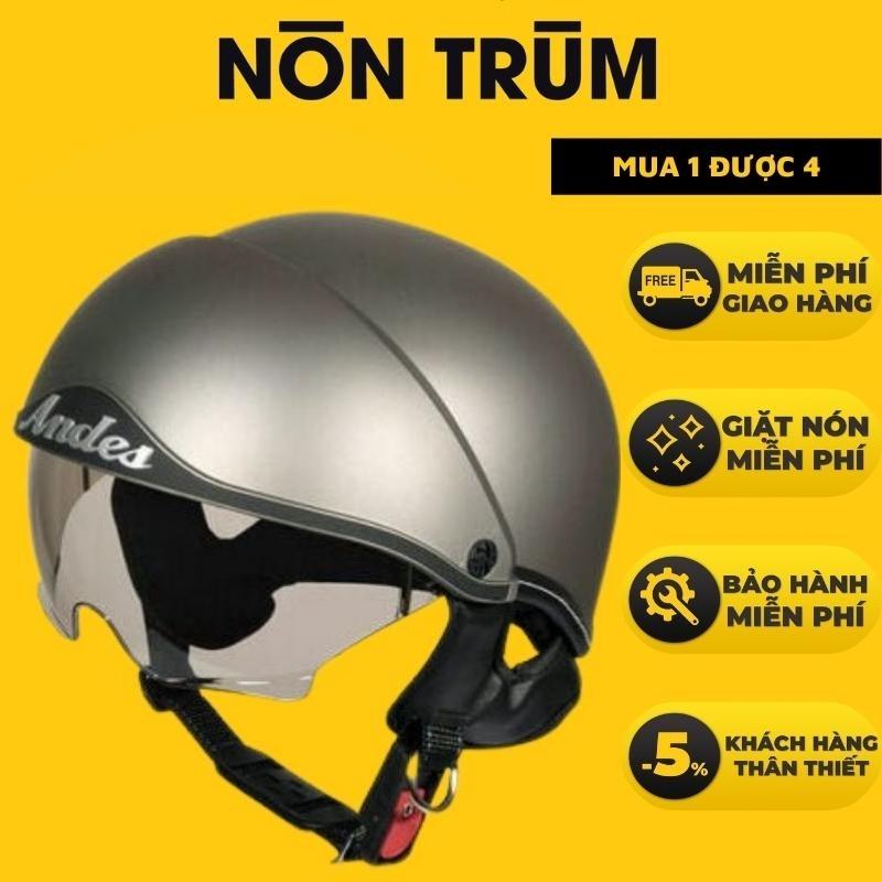 Mũ Bảo Hiểm 1/2 Đầu Andes Có Kính 3S139 Nhám