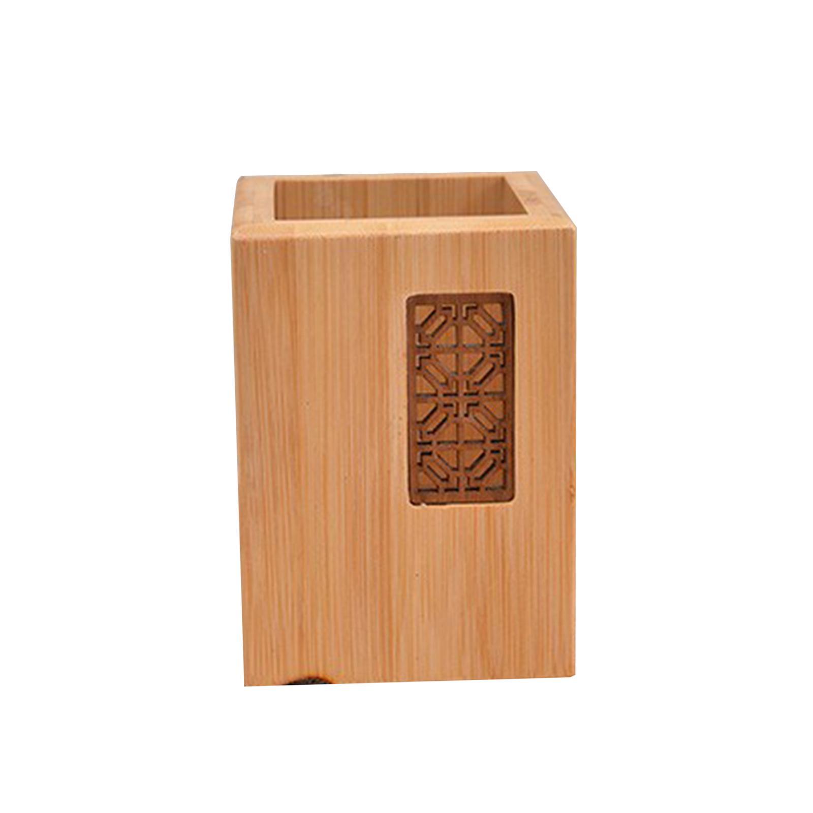 Wooden Pen Holder Desk Organizer Stationary  Art Supplies Table Desktop Display Stand Pencil Holder for Paint Brushes Make up Brushes