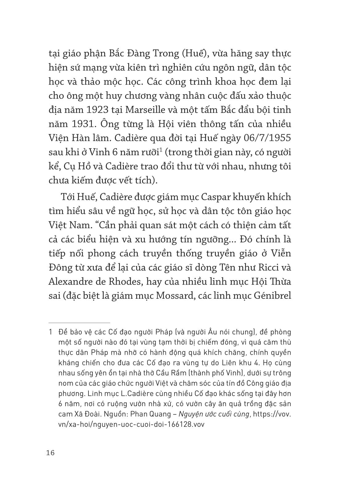 Sách - Cố Cả Léopold Cadière - Từ Việt Nam Học Đến Việt Nam Hóa