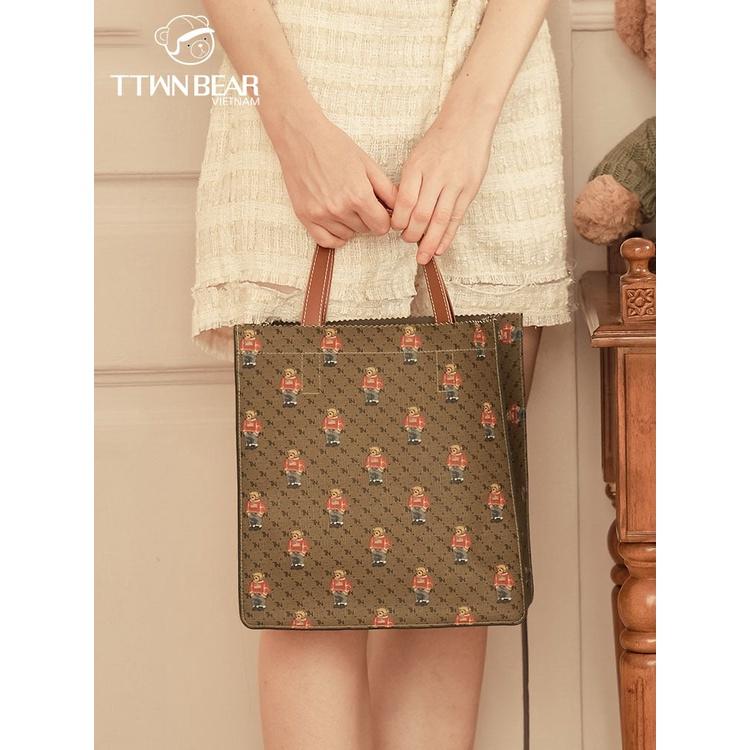 Túi tote vải canvas phong cách Hàn quốc thời trang TTWN BEAR chính hãng- TN2102