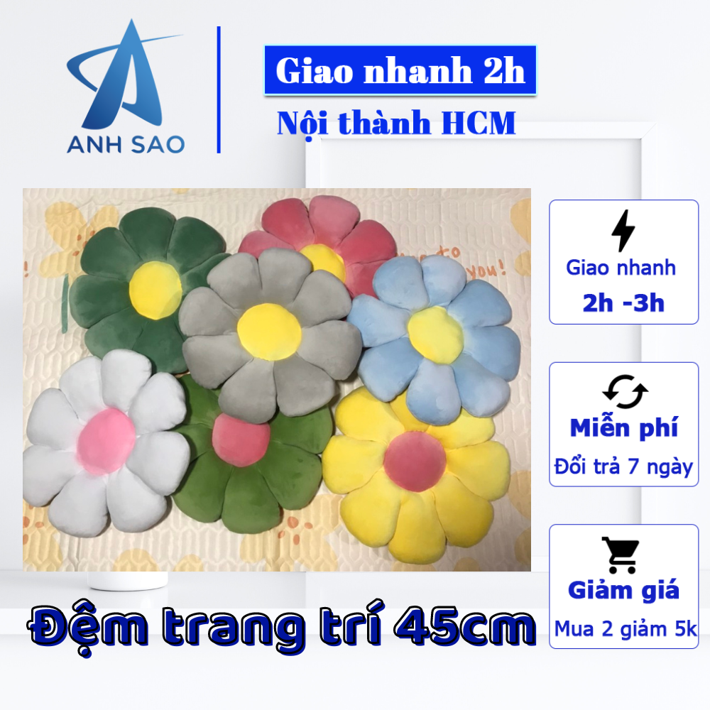 Đệm lót salon hình bông hoa xinh xắn A 45x45cm - đệm bệt quán cafe, văn phòng, trang trí phòng khách giao màu ngẫu nhiên