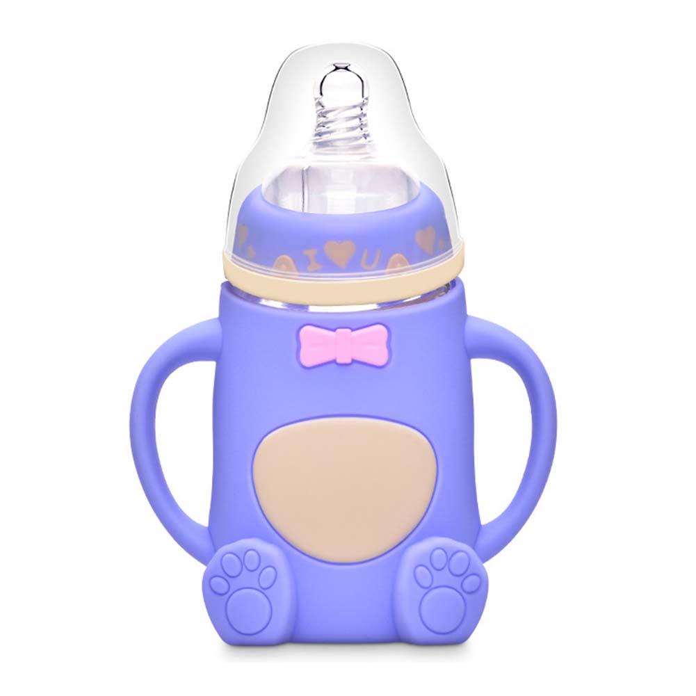 Rộng Cỡ Nòng Học Tập Cho Trẻ Sơ Sinh Ly Tập Uống 240Ml Chống Đầy Hơi Rò Rỉ Chống Dual Sử Dụng Rõ Ràng Quy Mô Hình Gấu Dễ Thương yếm Ăn Cho Bé Bình Sữa