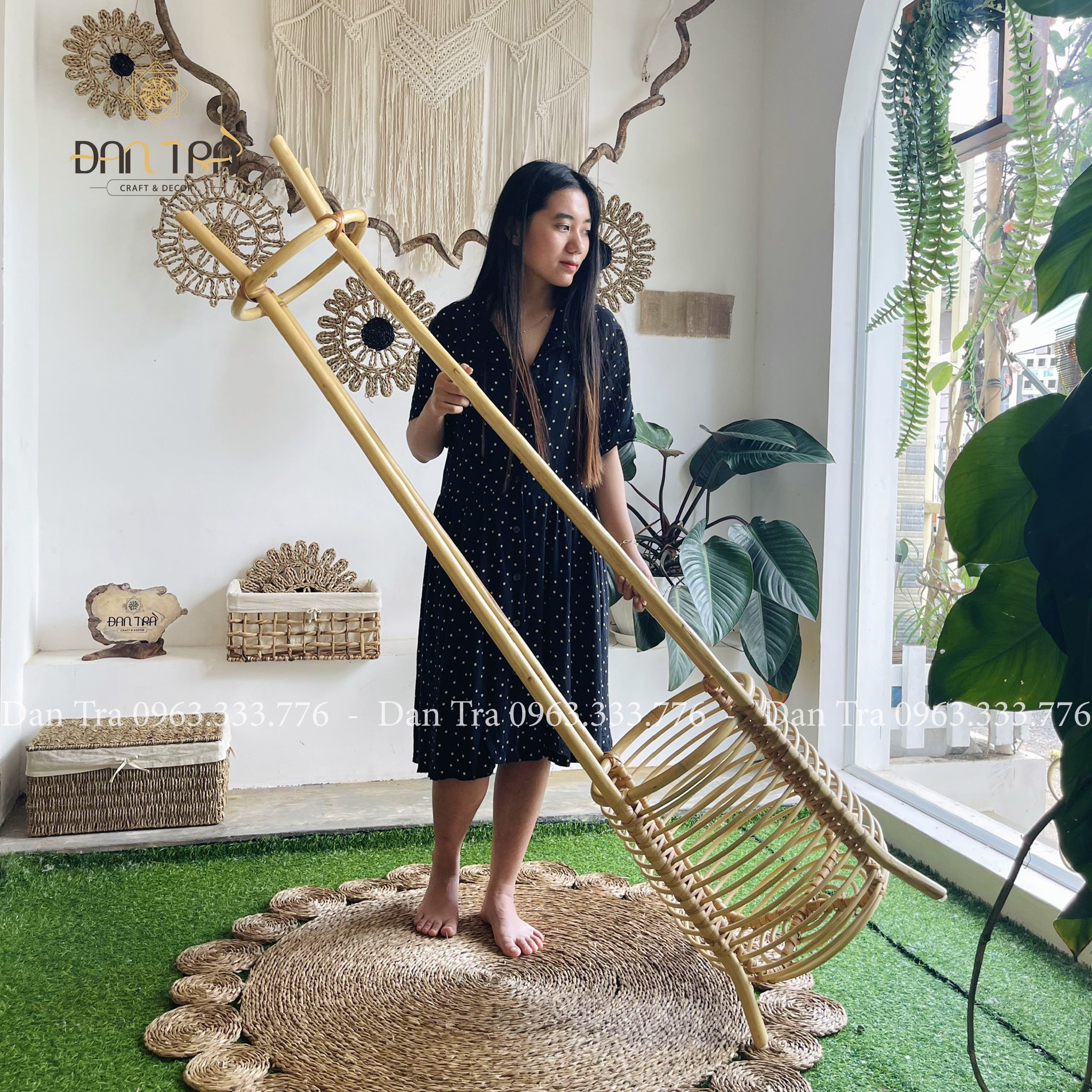 Giá Mây Treo Quần Áo - Kệ Mây Treo Đồ Cao Gọn - Giá Mây Treo Đa Năng - Nội Thất Mây Tre ĐAN TRÀ- Mây Tre Đan Trà Decor