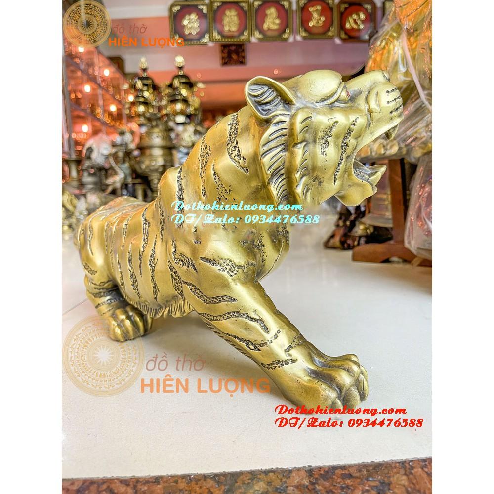 Tượng Hổ Đứng Thét Sơn Hà Bằng Đồng Nguyên Chất Dài 47cm, Nặng 4,8kg - Quà Tặng Phong Thủy Cho Sếp Tuổi Dần