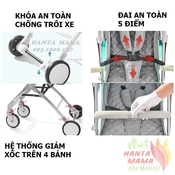 Free Ship Xe đẩy TIANRUI gấp siêu gọn vali kéo sang trọng, xe đẩy em bé, cho bé dạo chơi mọi nơi