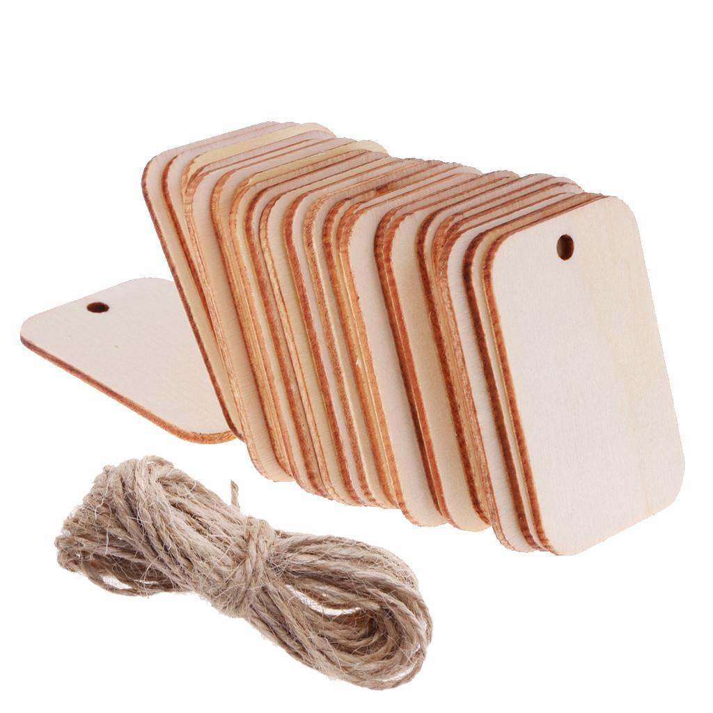 75pcs Natural Blank Gift Tags Wooden Plaque Board for Kids Painting Drawing