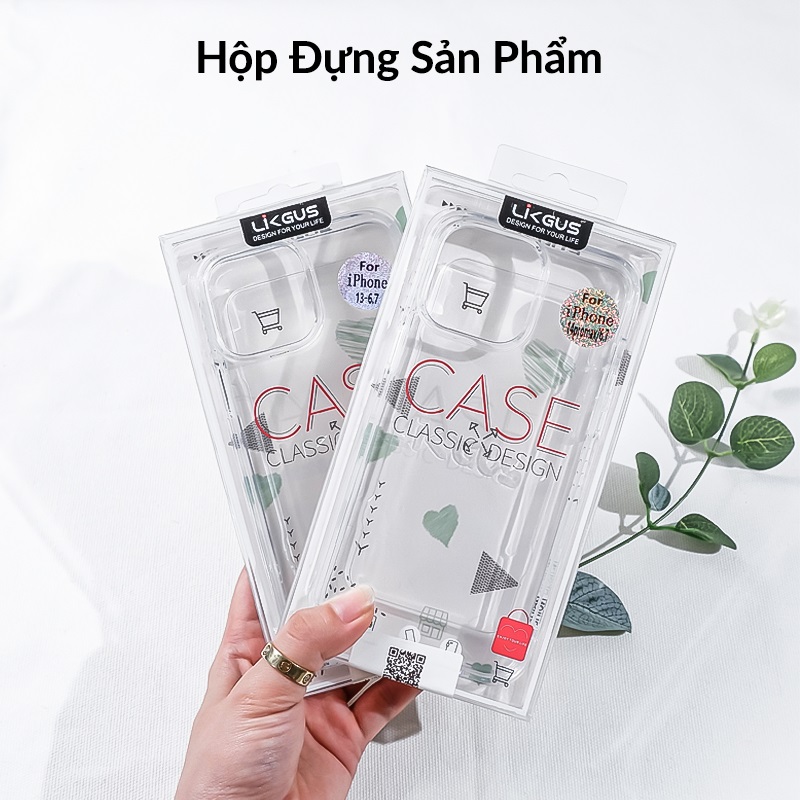 Ốp lưng chống sốc cho iPhone 14 / 14 Plus / 14 Pro / 14 Pro Max hiệu Likgus Crystal Pro - Thiết kế trong suốt, chống ố, giúp chống chịu mọi va đập - hàng nhập khẩu