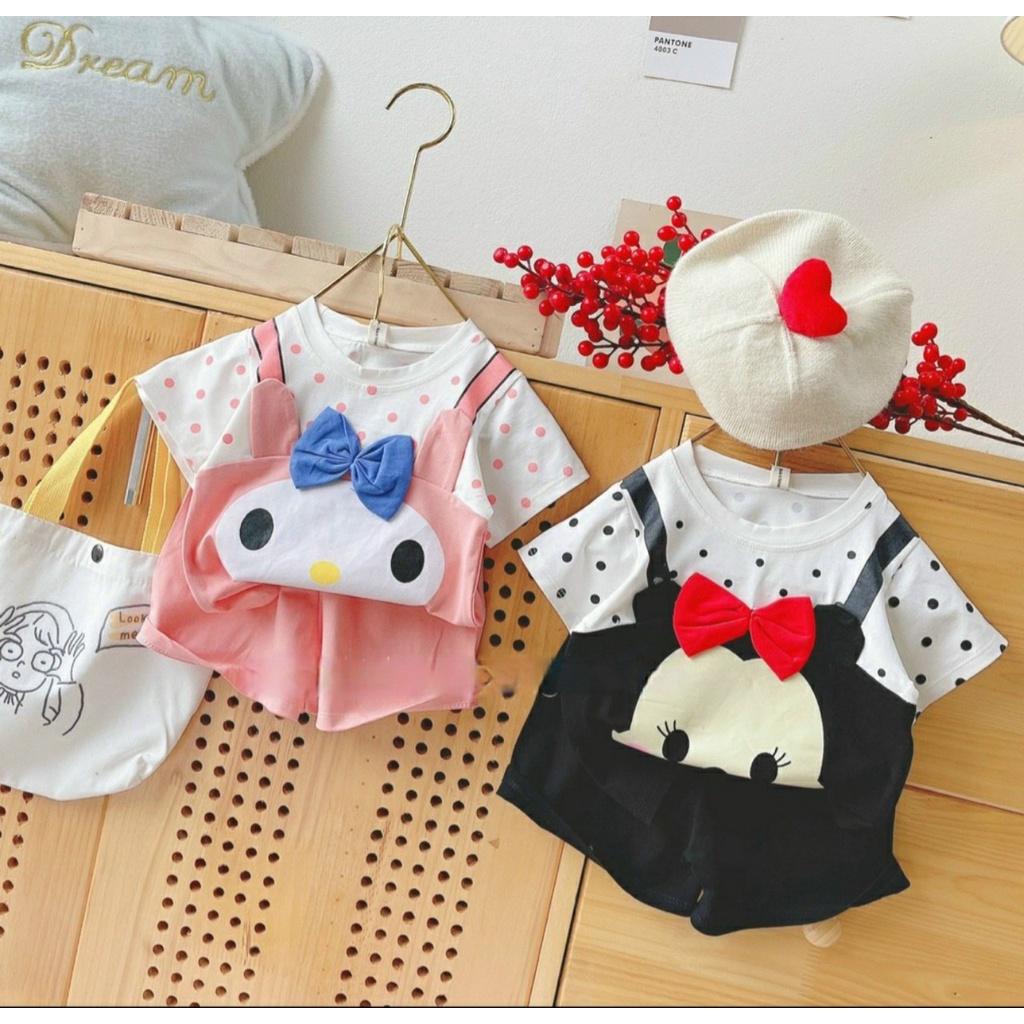 Đồ bộ bé gái, bộ cộc tay mùa hè cho bé gái hình con vật ngộ nghĩnh size 20-40g chất cotton mềm mịn mát