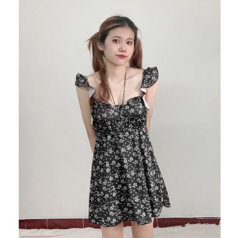 Đầm Ngắn Hai Dây Hoa Nhí Ulzzang Mùa Hè Xinh Xắn