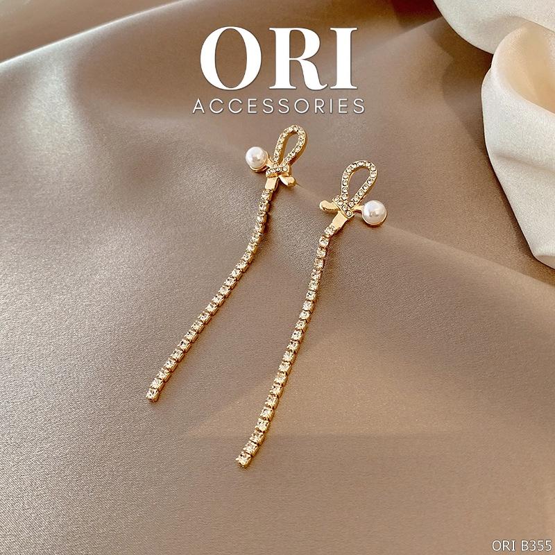 Bông tai nữ dáng dài đính đá Anselm độc đáo tinh tế ORI ACCESSORIES B355