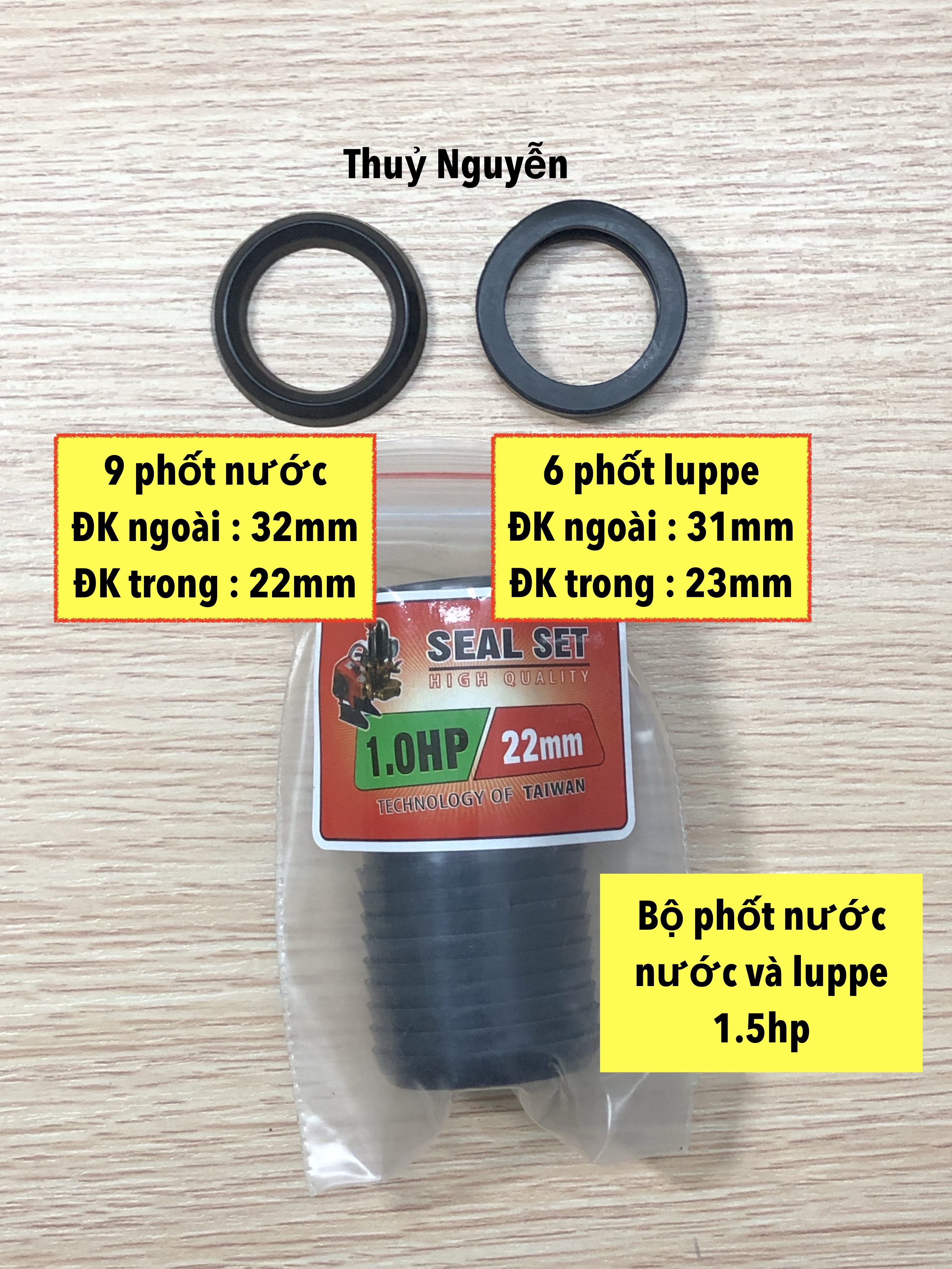 Bộ phốt nước và luppe máy rửa xe 1hp, 1,5hp, 2hp, 3hp, 5hp, 7hp, 10hp. Hàng loại tốt theo tiêu chuẩn Đài Loan