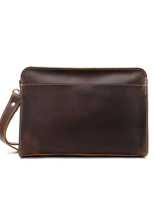 Clutch cầm tay da sáp nguyên tấm cao cấp BHM2753
