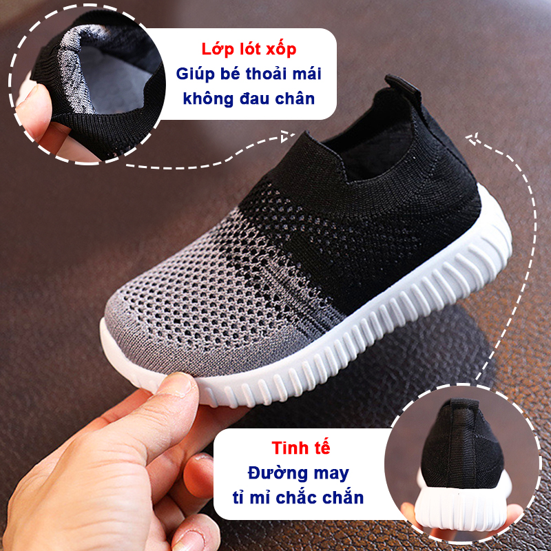 Giày thể thao phong cách Hàn Quốc Baby-S, Giày lười cho bé mềm nhẹ thoáng khí – ST8