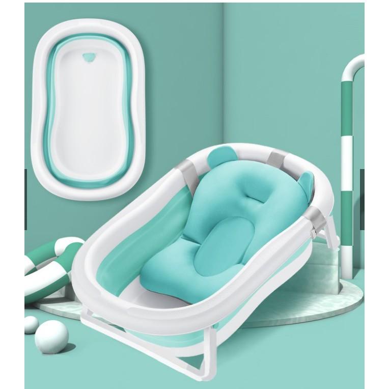 Chậu tắm gấp gọn kèm phao tắm cho bé