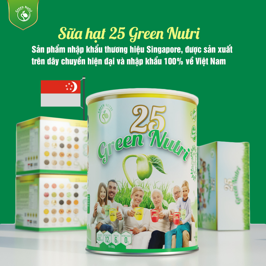 Combo Sữa hạt ngũ cốc 25 Green Nutri lon 750g &amp; hộp 625g (25 gói)