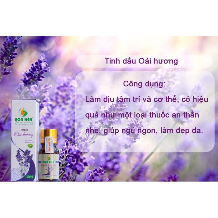 Tinh dầu hoa Oải Hương nguyên chất 10ml - Hoa Nén - Thư giãn, ngủ ngon, giảm căng thẳng