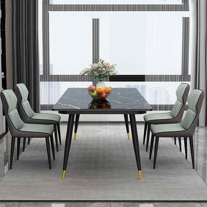 Bàn ăn hiện đại 1m4 Mặt Kính Vân đá Cao cấp - Bàn Ăn 1m4 đa năng sang trọng Chân kim loại bền đẹp BGA027 Giao màu ngẫu nhiên