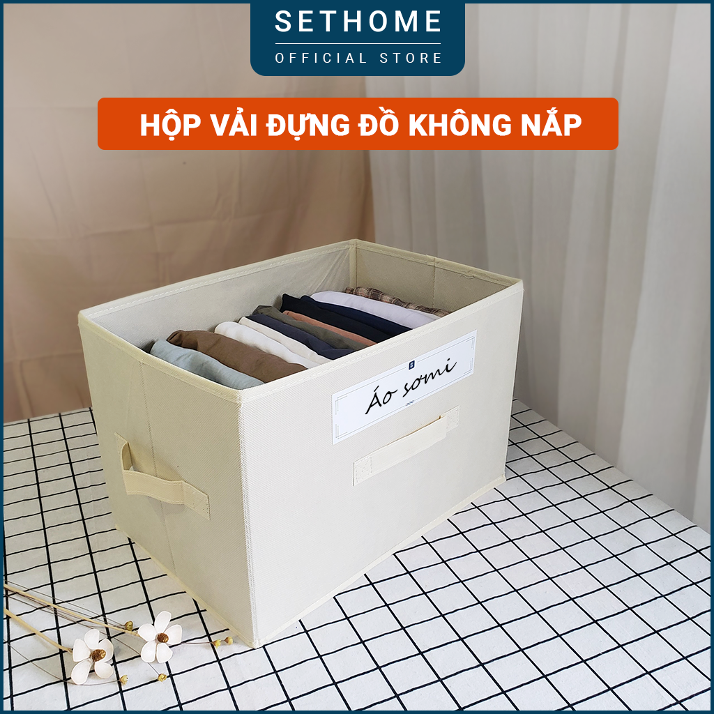 Hộp vải đựng quần áo SETHOME đa năng giỏ đựng đồ lót sách vở đồ cá nhân thùng đựng mỹ phẩm cao cấp dễ dang gấp gọn