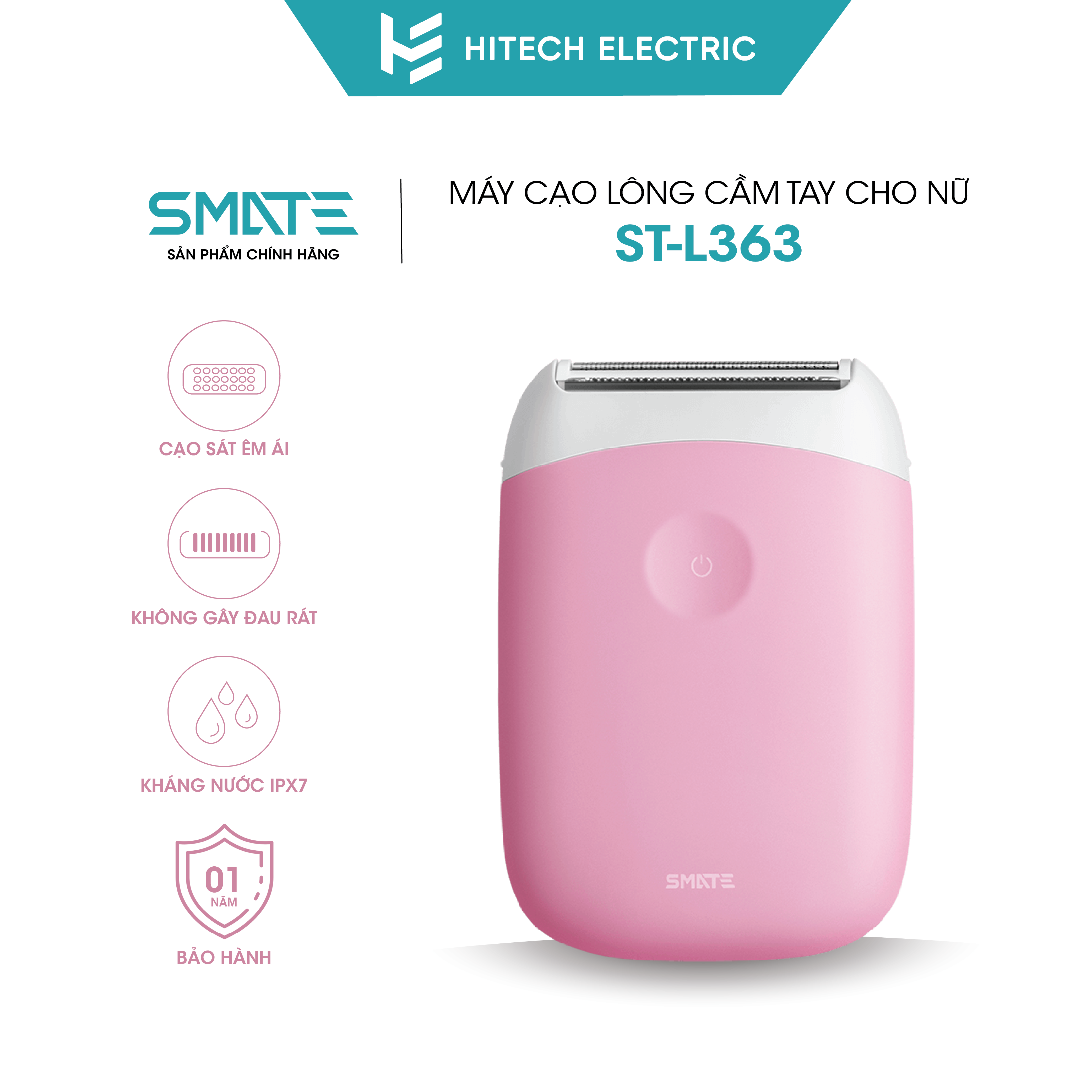 Máy Cạo Lông Cho Nữ Smate ST-L363 -Sạc Nhanh - Kháng Nước