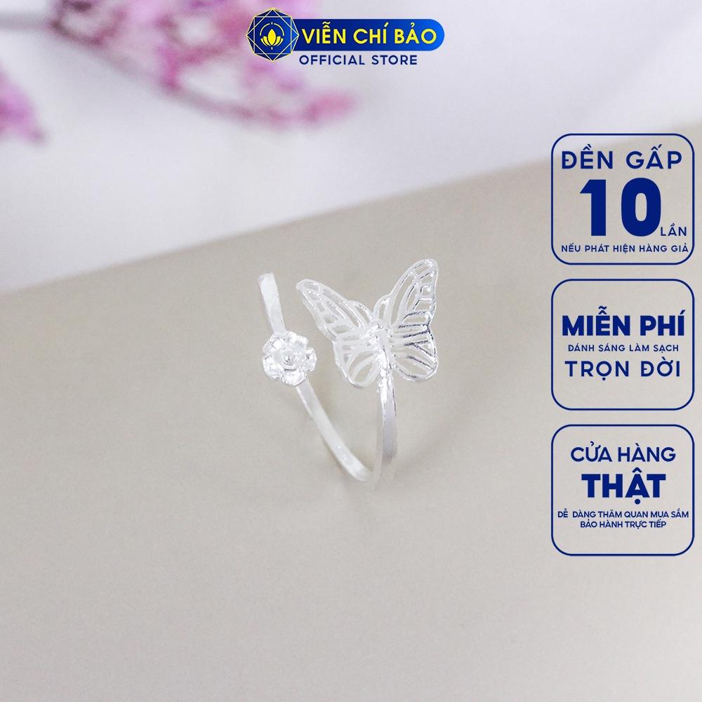 Nhẫn bạc nữ hình bướm và hoa chất liệu bạc 925 thời trang phụ kiện trang sức nữ Viễn Chí Bảo N400572