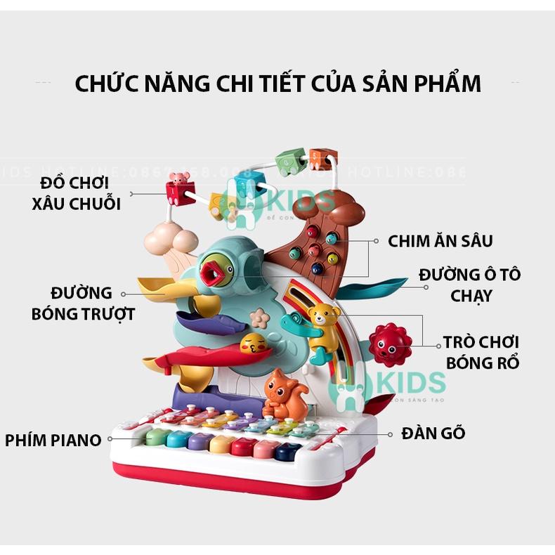 Đồ chơi giáo dục sớm đa chức năng có phím piano, đàn gõ, đường ray ô tô, puzzle sáng tạo cho bé từ 6 tháng - 3 tuổi