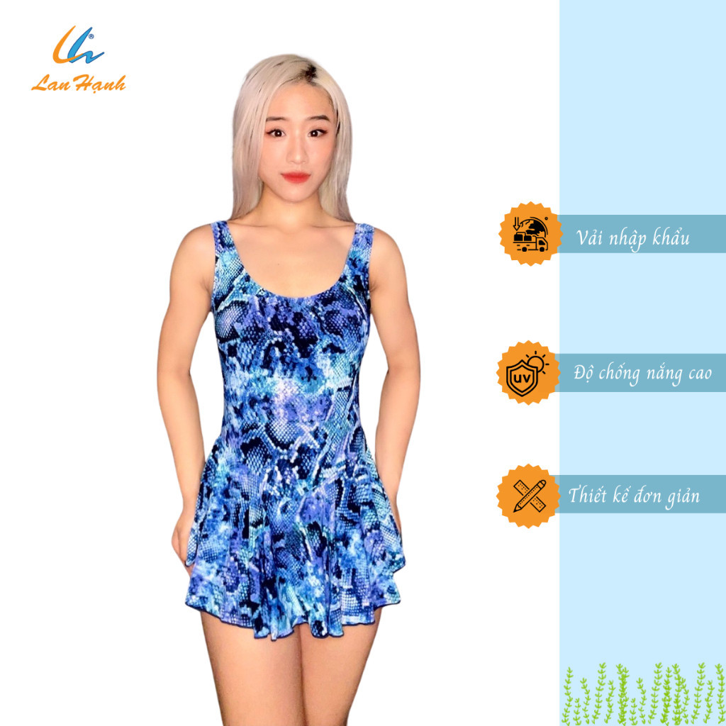 Bộ Bơi Nữ Một Mảnh Đầm 90028 Lan Hạnh