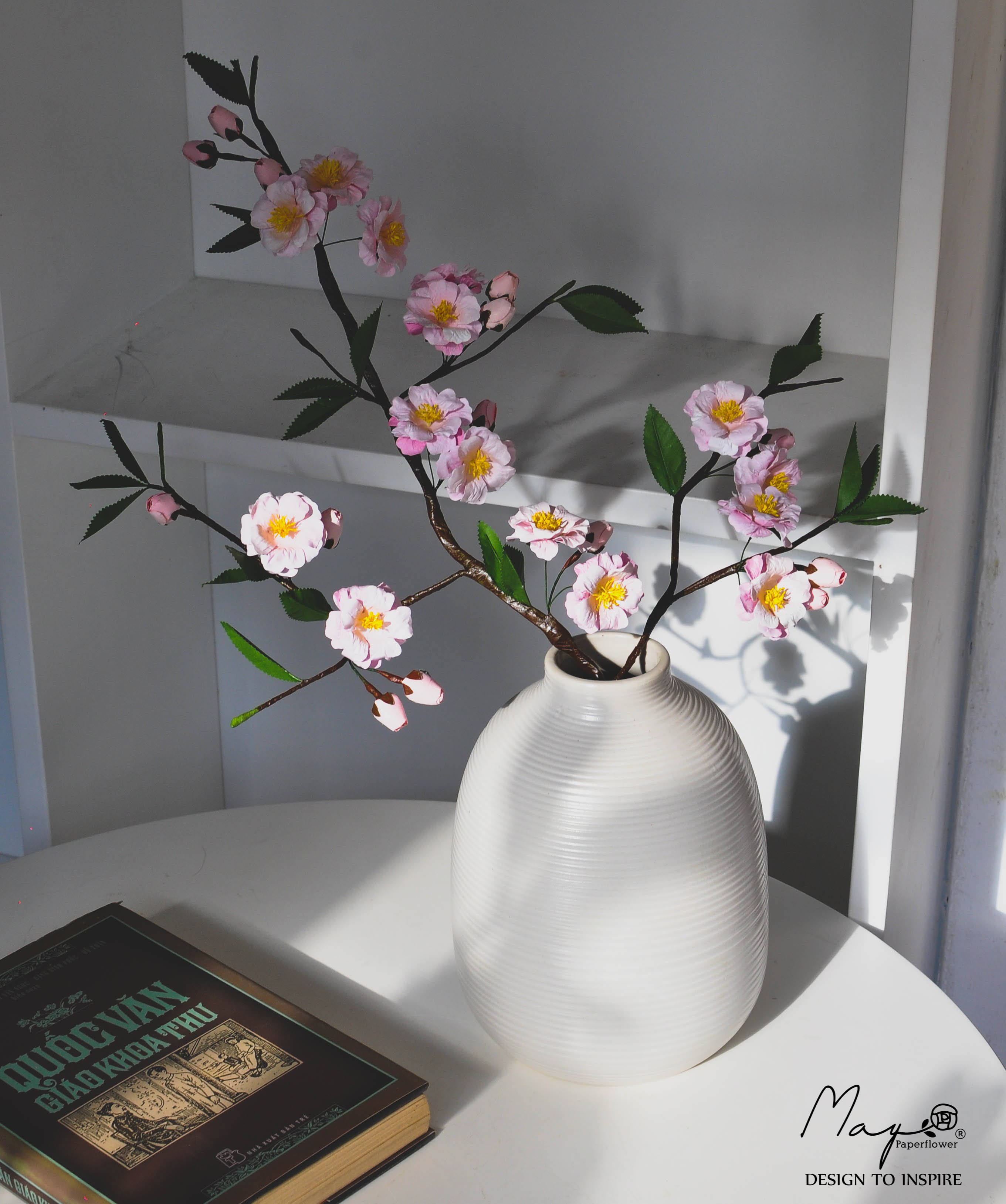 Hoa giấy handmade trang trí, Cành Hoa Đào handmade, Maypaperflower - hoa giấy nghệ thuật, hoa cắm bình, decor nhà ở