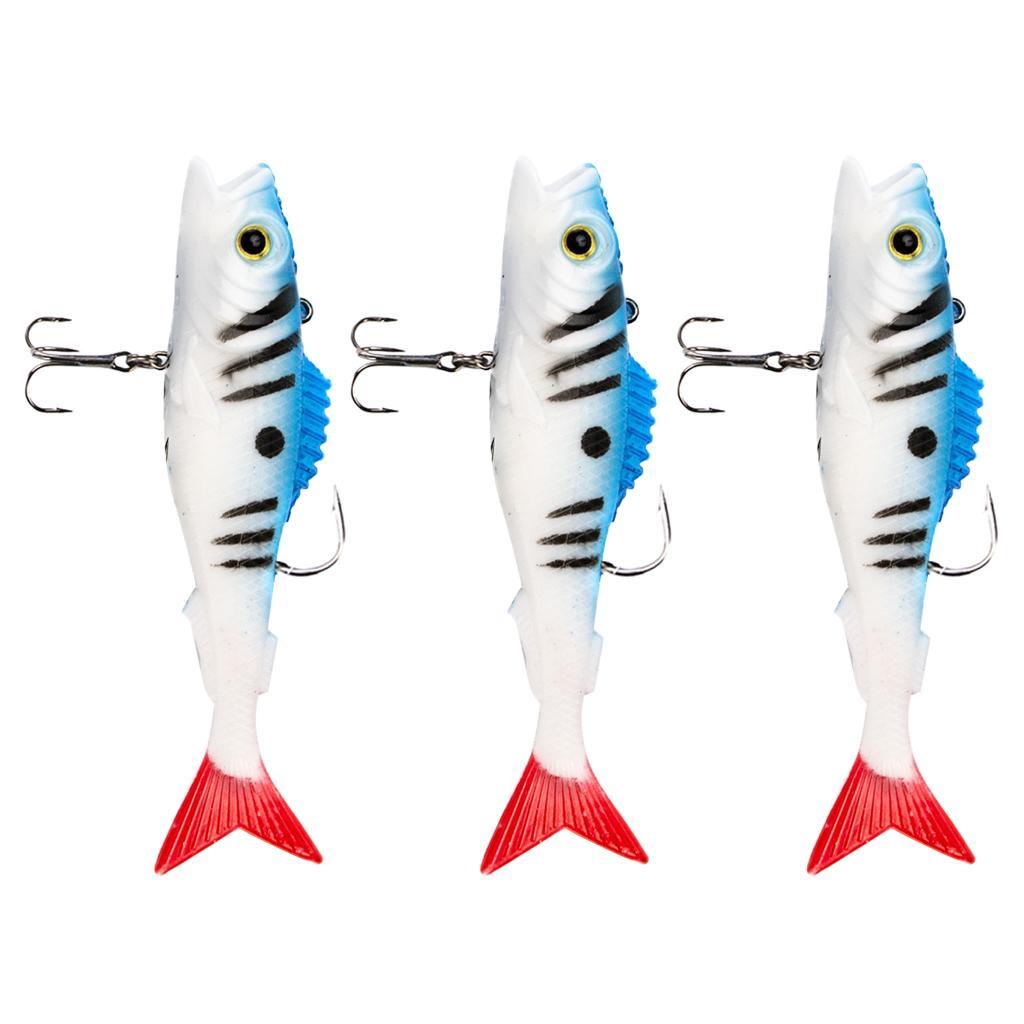 3Pcs Lifelike 3D Eyes Simulation Soft Fishing Lure 12cm Artificial Bait Swimbaits