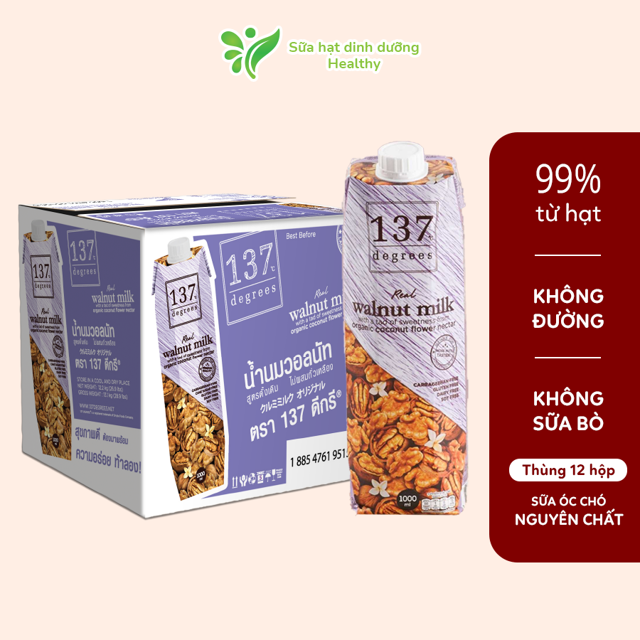 Thùng Sữa Hạt Óc Chó Nguyên Chất 137 Degrees