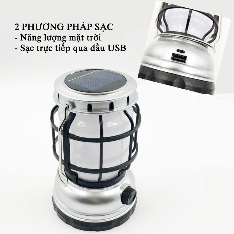 Đèn bão - Đèn lều camping năng lượng Mặt Trời dã ngoại, trang trí ngoài trời, cắm trại phong cách cổ điển