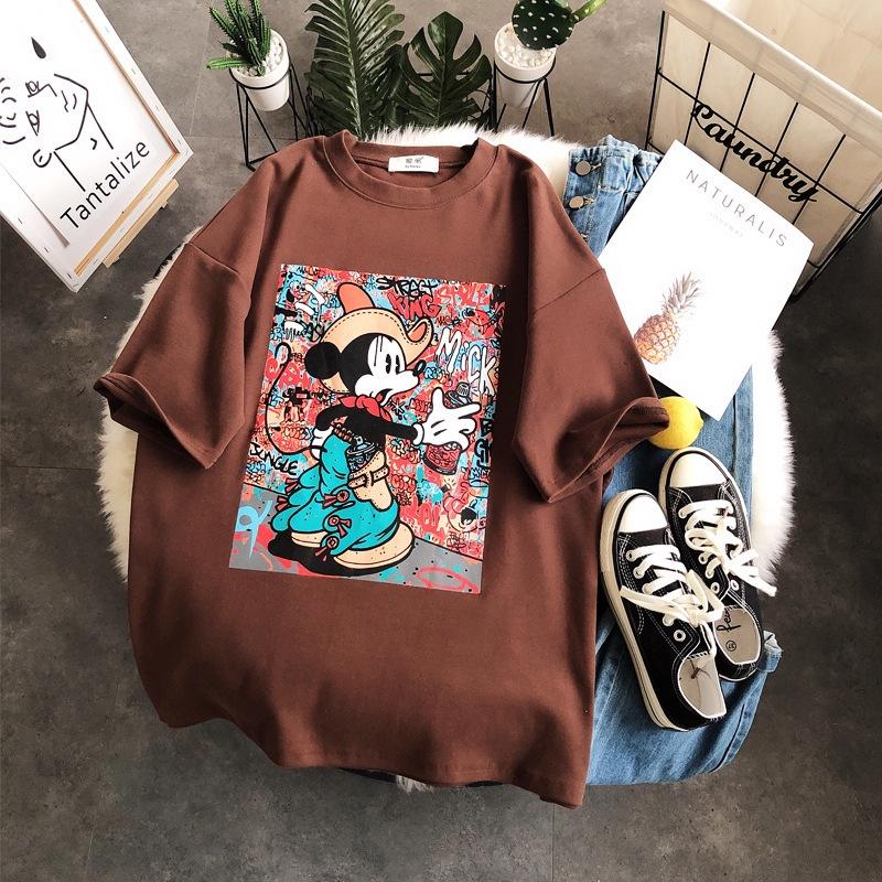 MS006 Áo thun nam nữ cao bồi mickey form rộng