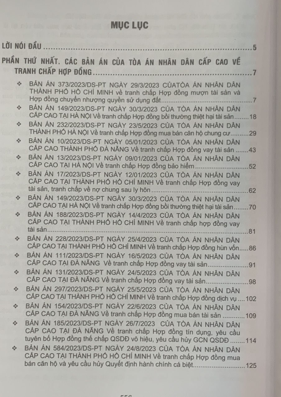 Combo 4 cuốn Tuyển tập các bản án của Tòa án nhân dân cấp cao