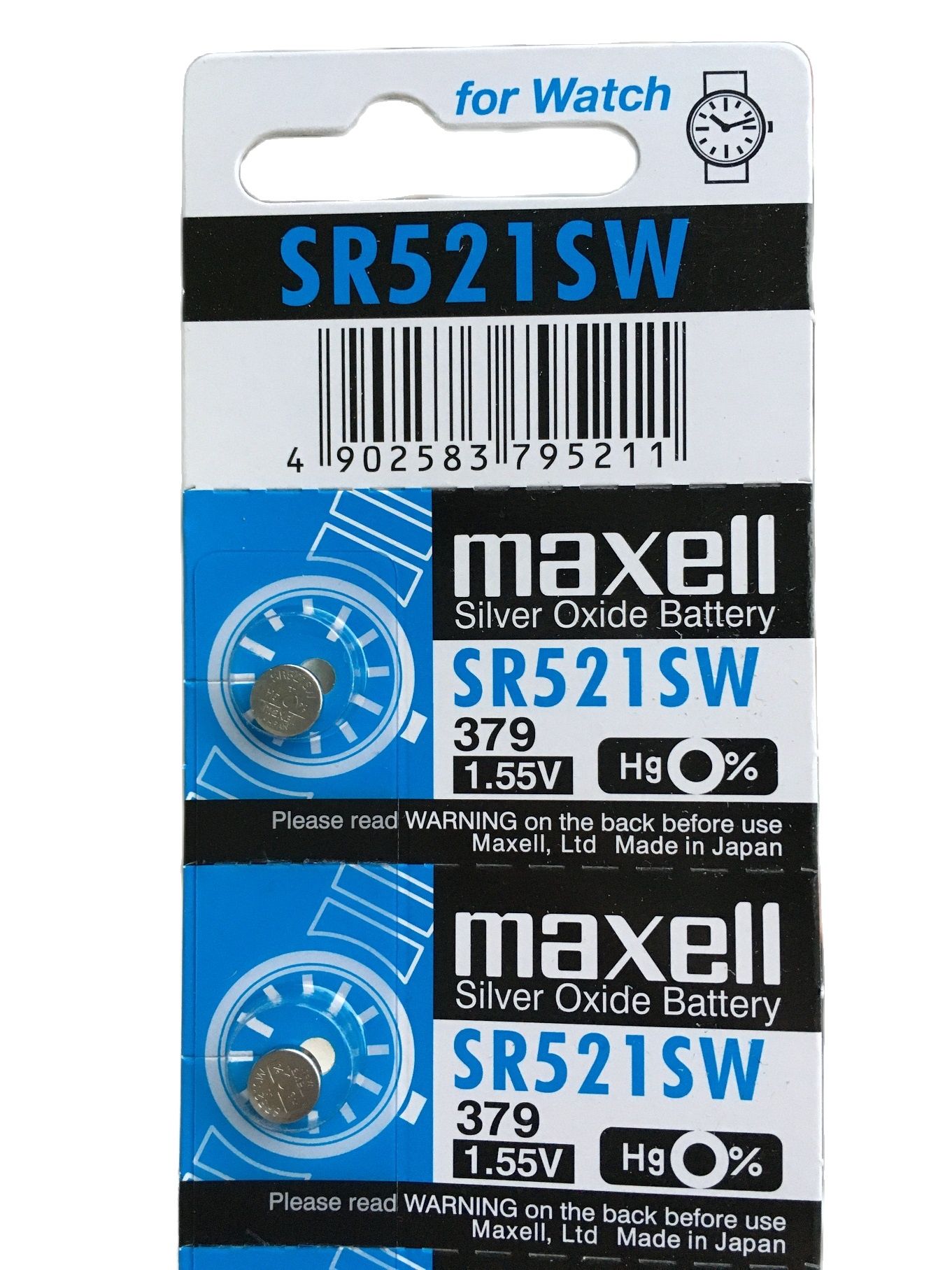 Pin Nhật Maxell SR521SW / SR521 / 521 / 379 / AG0 / L521F Chính Hãng 1 Viên