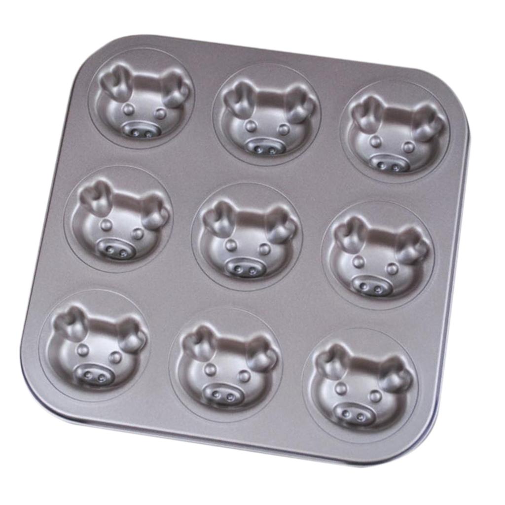 Mold Cake Pan Cupcake Cake Muffin Bakeware for Oven Baking  9 Holes-Rabbits