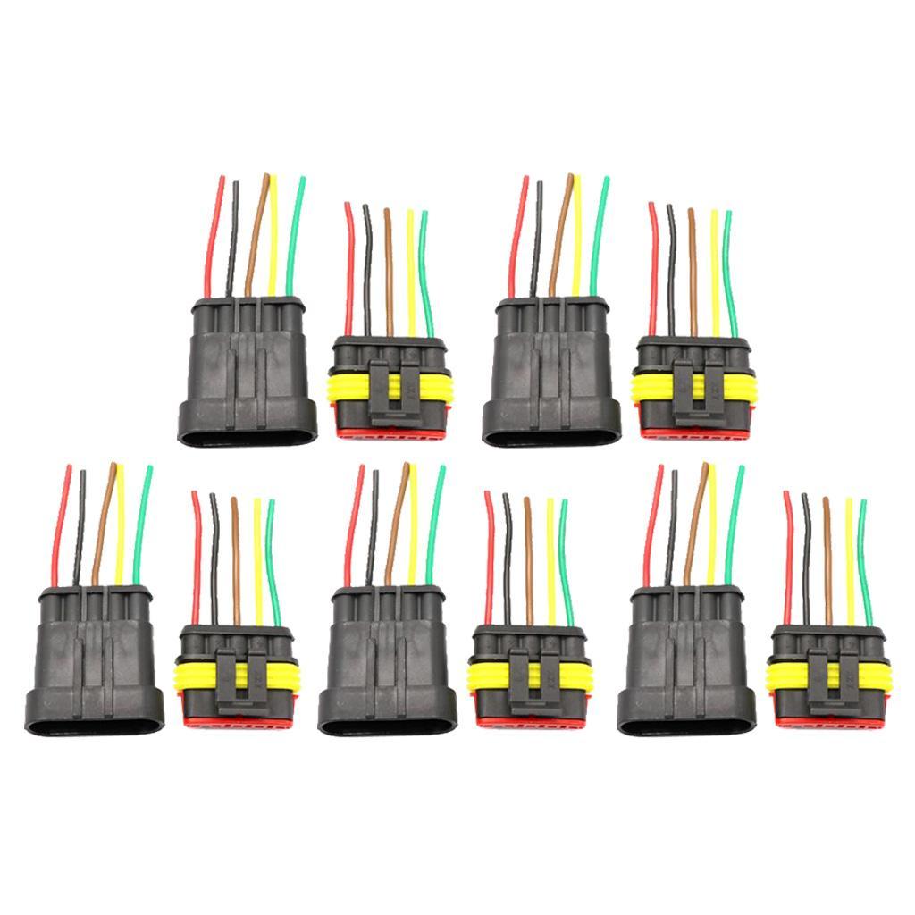 5 Pair 5 Pin Way Waterproof Electrical Car Connector Plug Socket with Wire